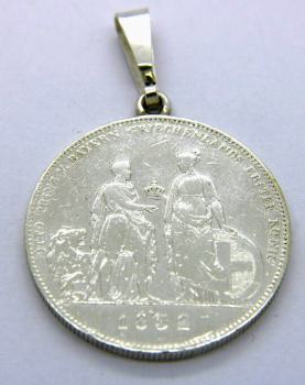 Silbermünze/ Münzanhänger - Zehn eine feine Mark - Ludwig I. Koenig von Bayern 1832 - Otto Prinz von Bayern Griechenlands erster König